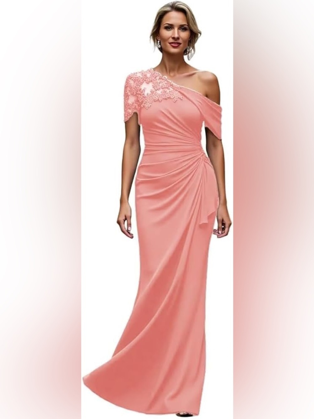 Ryanth One Shoulder Mother of The Bride Chiffon Dresses - Size 10 NWT